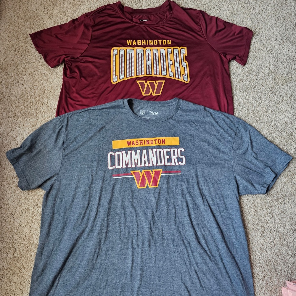 NFL Washington Commanders T-Shirt Lot 2pk Mens 4X 4XL Gray Burgundy Zubaz Tee